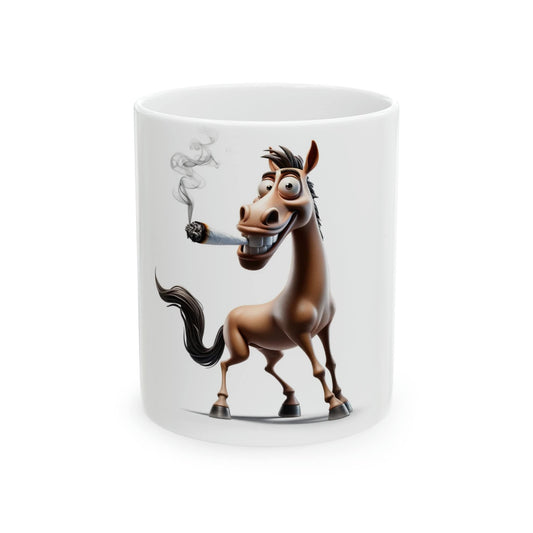 HORSE - WEED Themed Coffee Mugs - Perfect Gift for Smokers, Stoners, Growers; Animal Lovers - Marijuana Mug for Wake and Bake