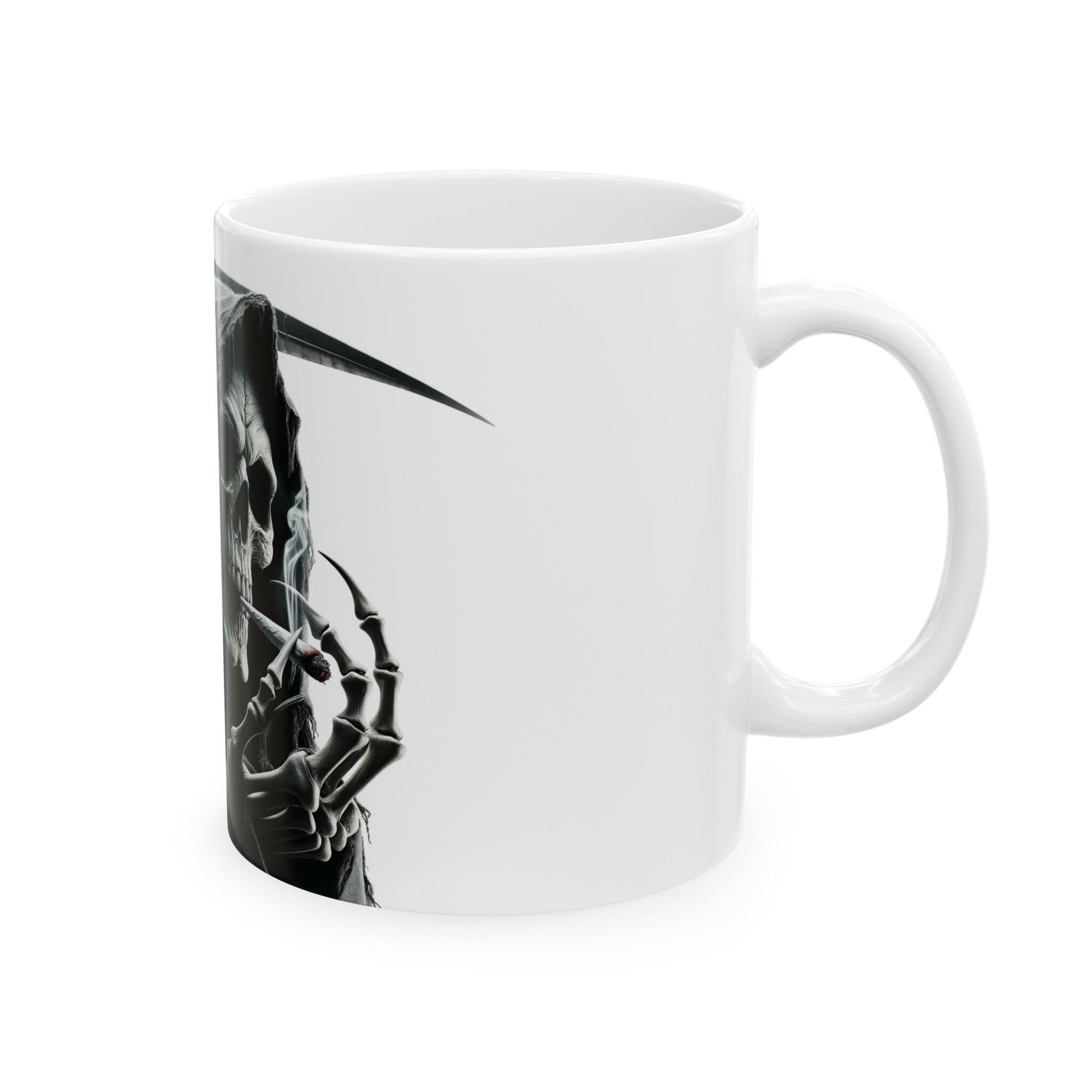 GRIM REAPER - WEED Themed Coffee Mugs - Perfect Gift for Smokers, Stoners, Growers; Animal Lovers - Marijuana Mug for Wake and Bake
