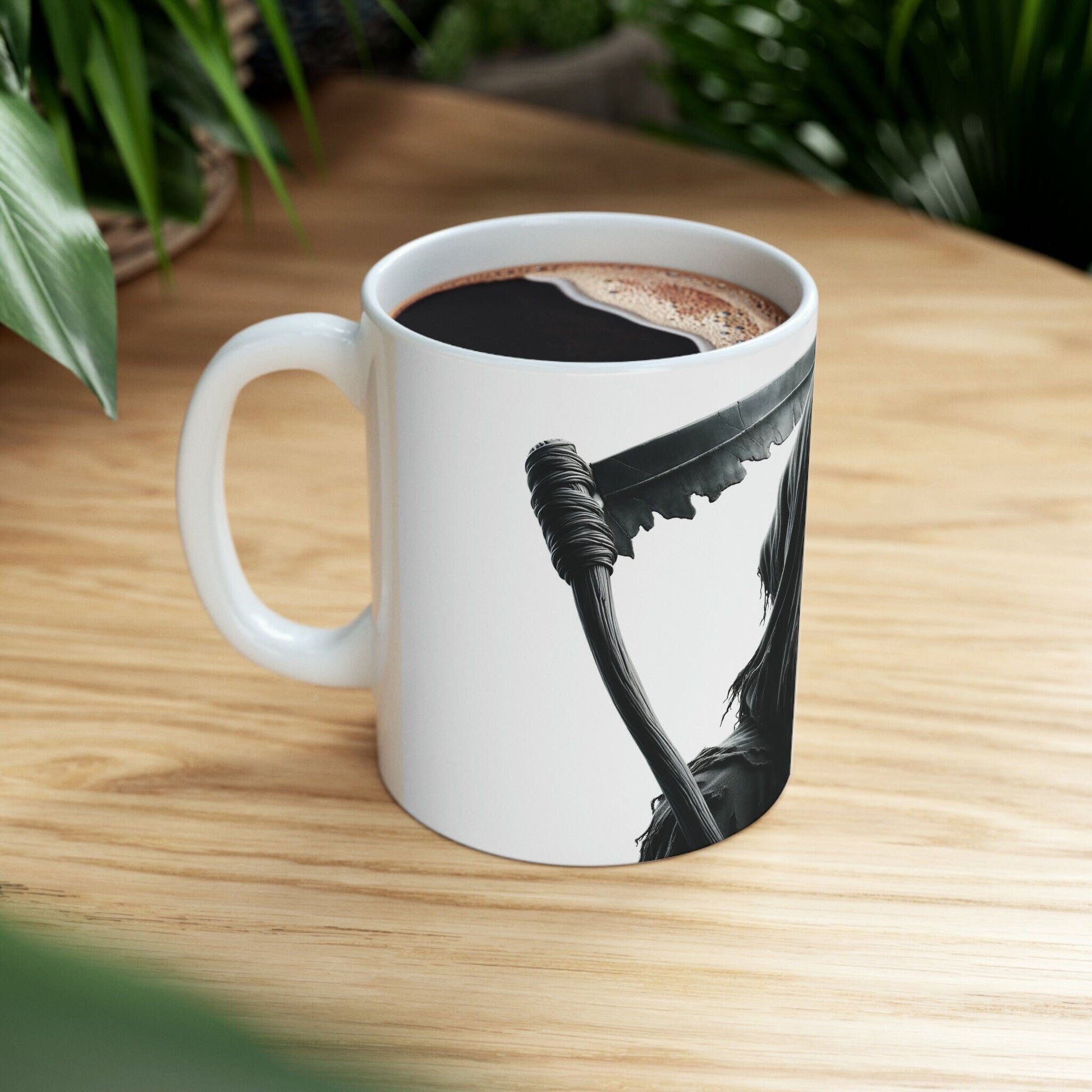 GRIM REAPER - WEED Themed Coffee Mugs - Perfect Gift for Smokers, Stoners, Growers; Animal Lovers - Marijuana Mug for Wake and Bake