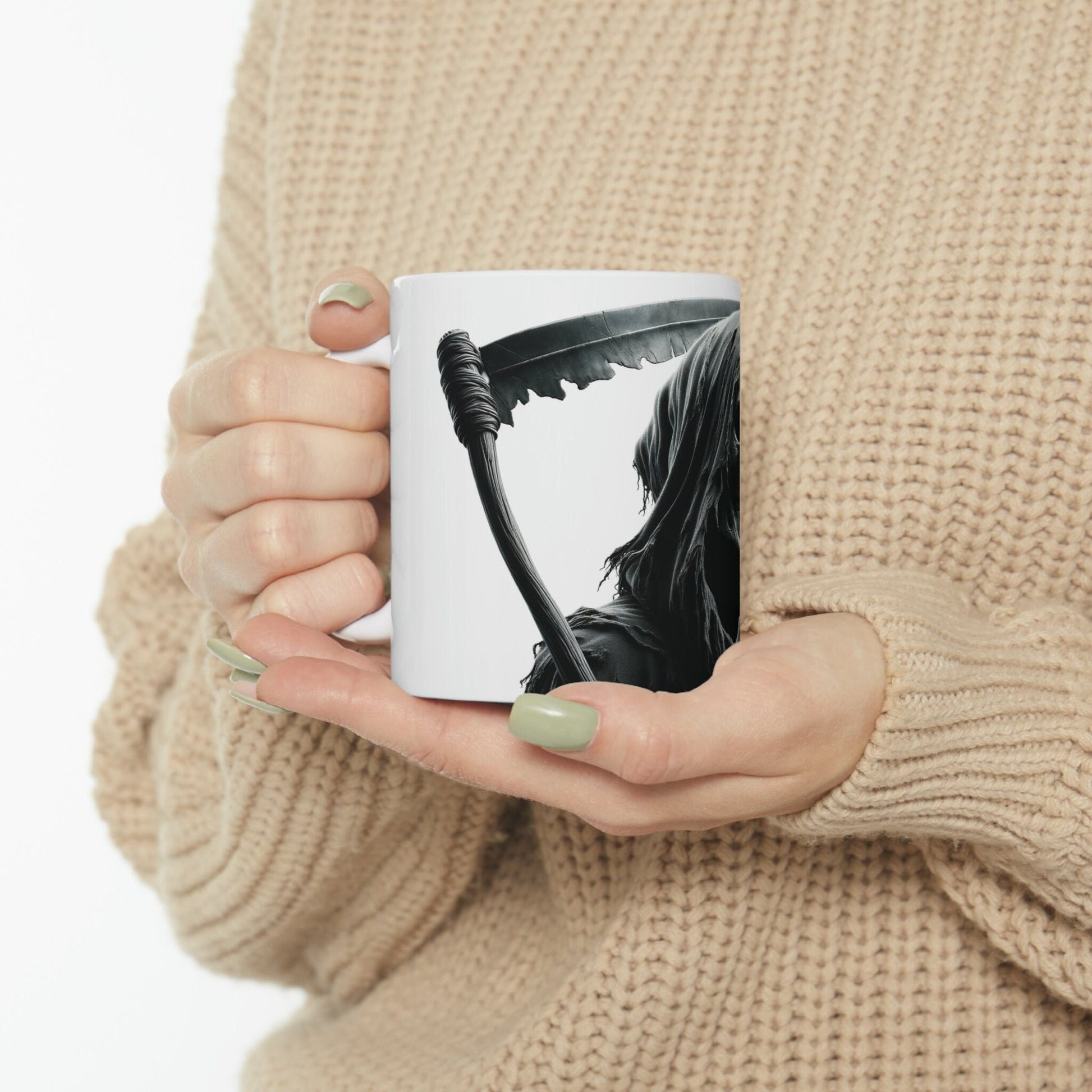 GRIM REAPER - WEED Themed Coffee Mugs - Perfect Gift for Smokers, Stoners, Growers; Animal Lovers - Marijuana Mug for Wake and Bake