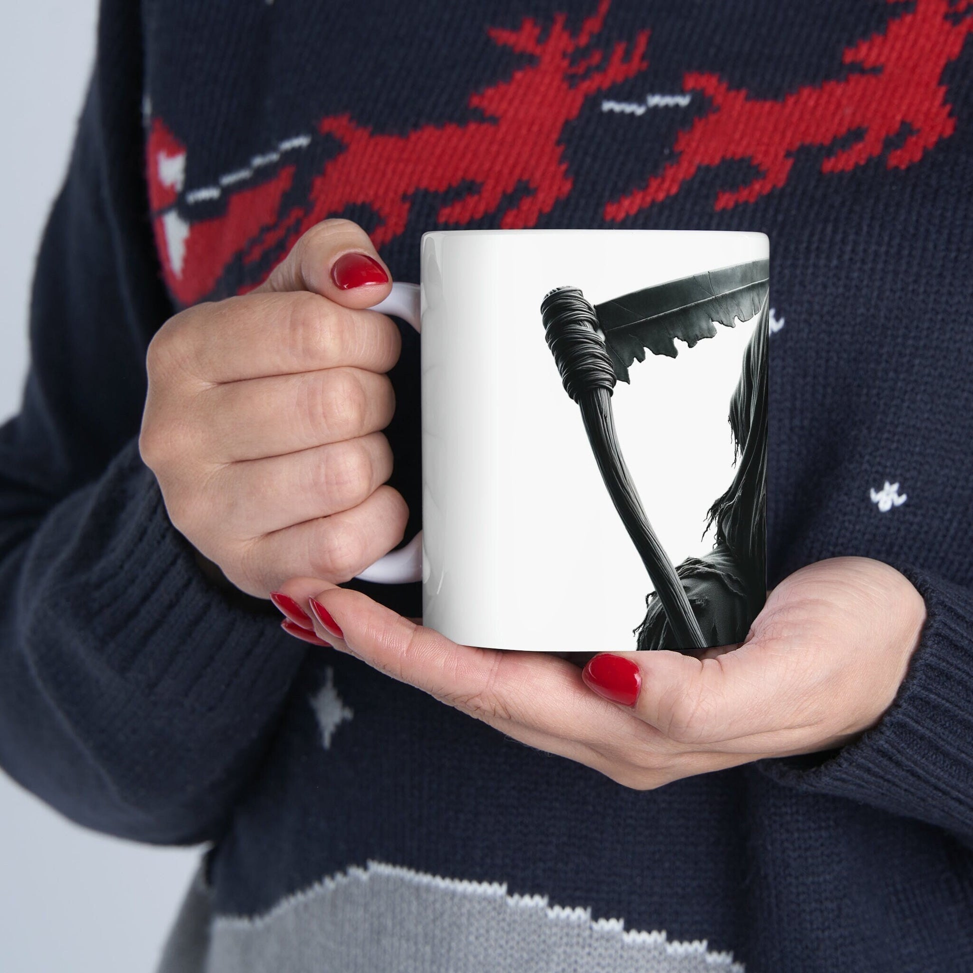 GRIM REAPER - WEED Themed Coffee Mugs - Perfect Gift for Smokers, Stoners, Growers; Animal Lovers - Marijuana Mug for Wake and Bake