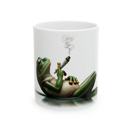 FROG - WEED Themed Coffee Mugs - Perfect Gift for Smokers, Stoners, Growers; Animal Lovers - Marijuana Mug for Wake and Bake
