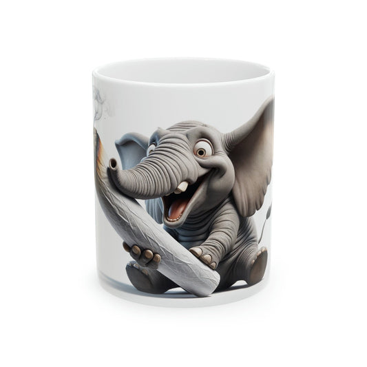 Baby ELEPHANT - WEED Themed Coffee Mugs - Perfect Gift for Smokers, Stoners, Growers; Animal Lovers - Marijuana Mug for Wake and Bake