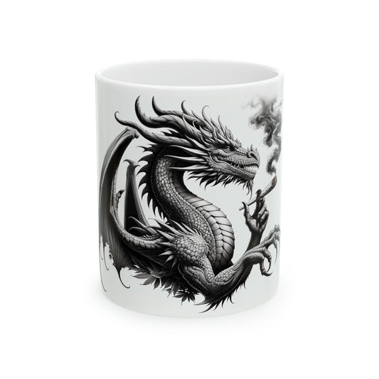 DRAGON - WEED Themed Coffee Mugs - Perfect Gift for Smokers, Stoners, Growers; Animal Lovers - Marijuana Mug for Wake and Bake