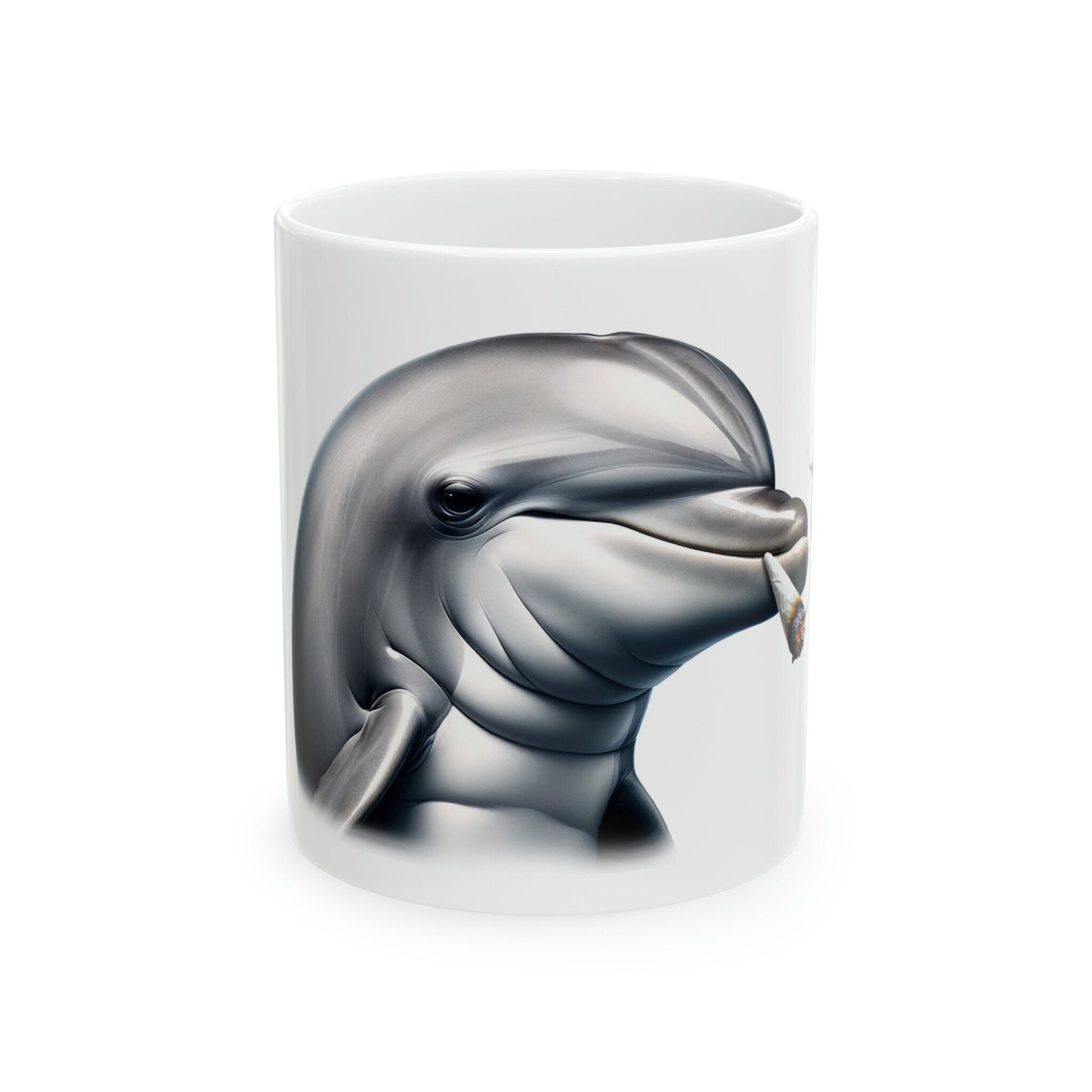 DOLPHIN - WEED Themed Coffee Mugs - Perfect Gift for Smokers, Stoners, Growers; Animal Lovers - Marijuana Mug for Wake and Bake