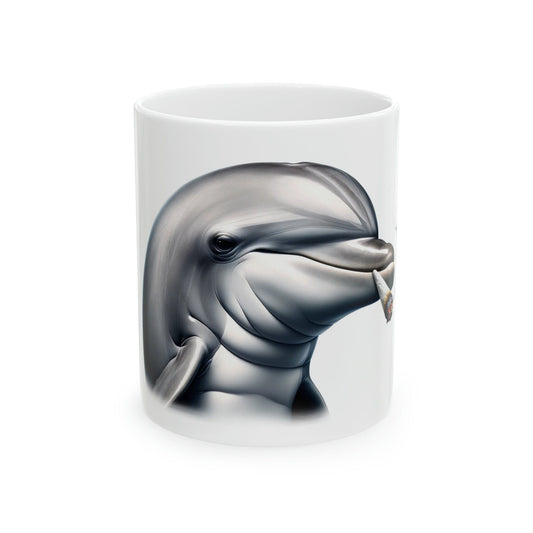 DOLPHIN - WEED Themed Coffee Mugs - Perfect Gift for Smokers, Stoners, Growers; Animal Lovers - Marijuana Mug for Wake and Bake