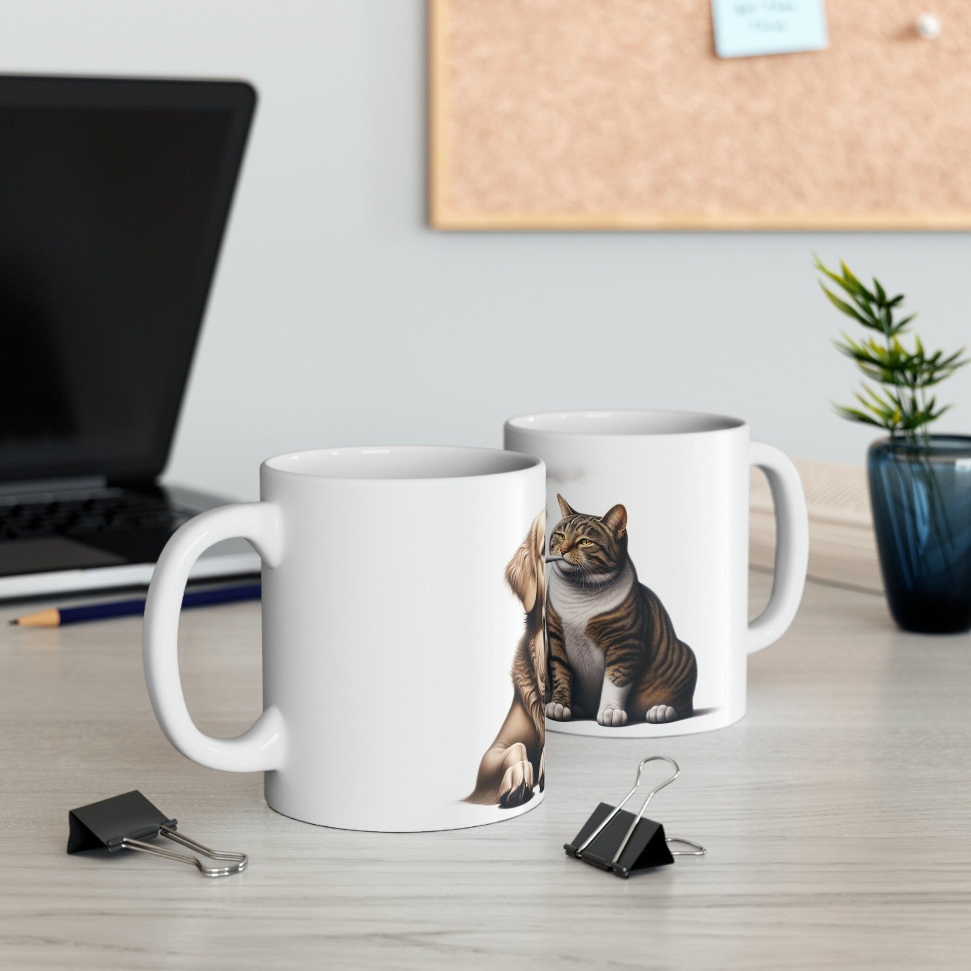 Stoner DOG & CAT - WEED Themed Coffee Mugs - Perfect Gift for Smokers, Stoners, Marijuana Lovers, Growers; Smoker Enthusiast - Wake and Bake