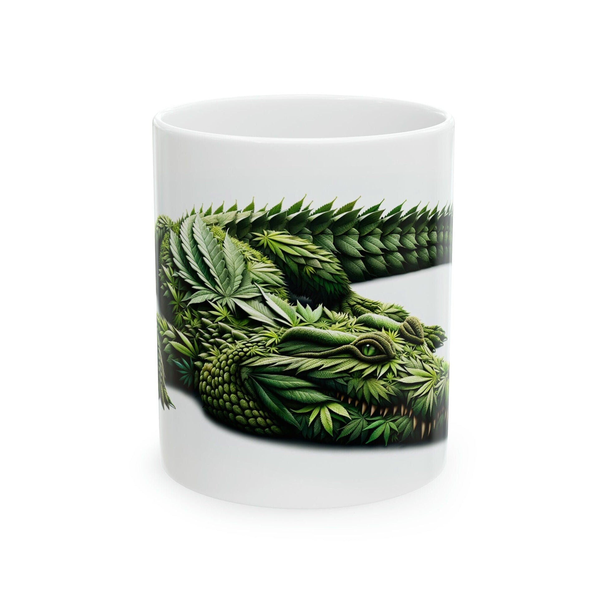 WEED CROCODILE - Marijuana Themed Coffee Mugs - Perfect Gift for Smokers, Stoners, Marijuana Lovers, Growers; Weed Mug for Wake and Bake
