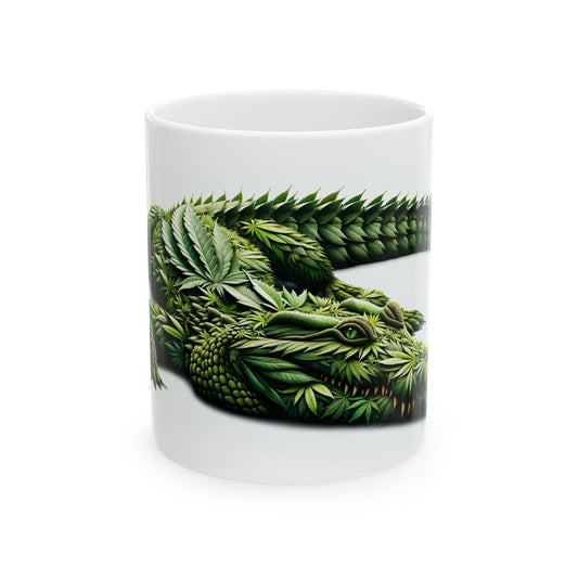 WEED CROCODILE - Marijuana Themed Coffee Mugs - Perfect Gift for Smokers, Stoners, Marijuana Lovers, Growers; Weed Mug for Wake and Bake