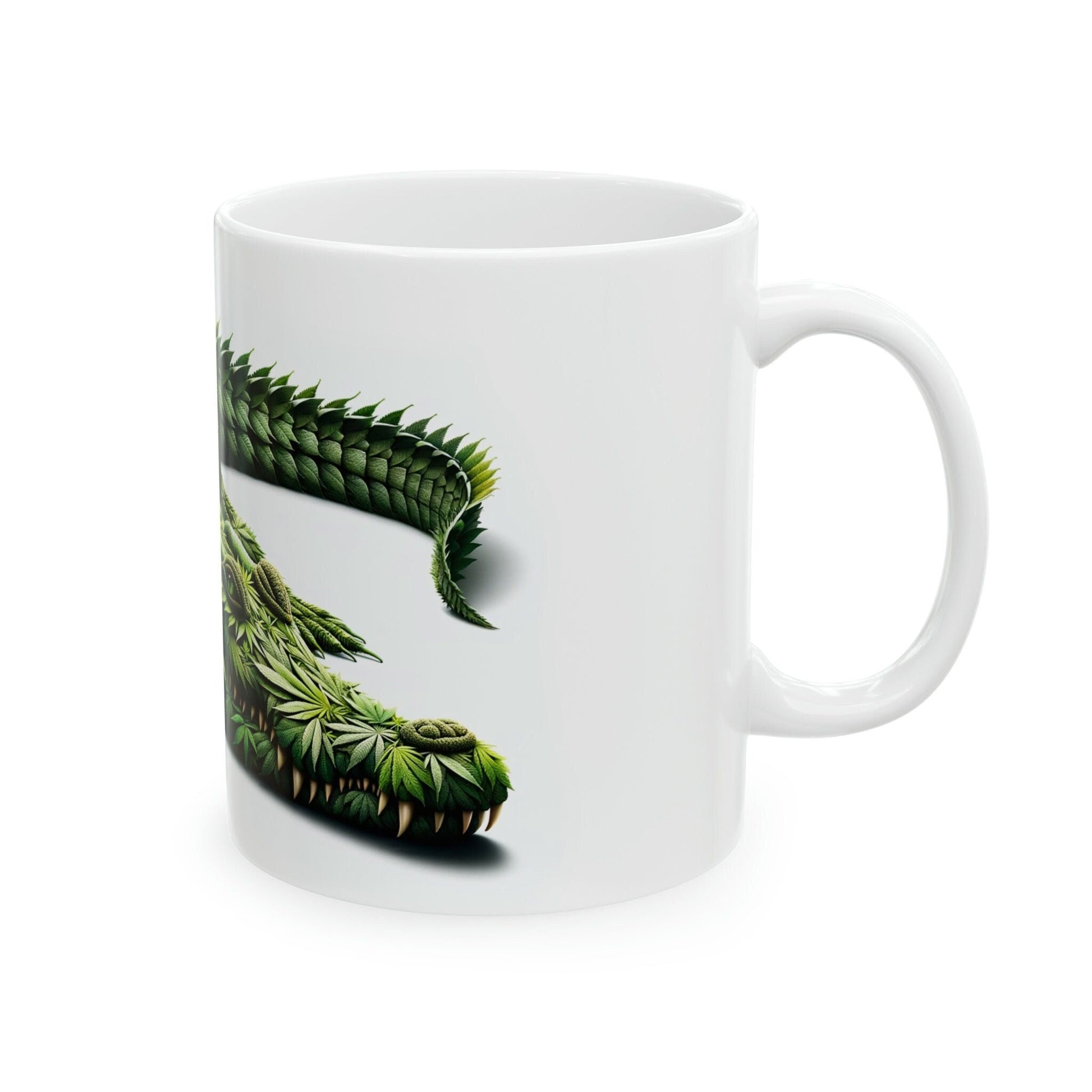 WEED CROCODILE - Marijuana Themed Coffee Mugs - Perfect Gift for Smokers, Stoners, Marijuana Lovers, Growers; Weed Mug for Wake and Bake