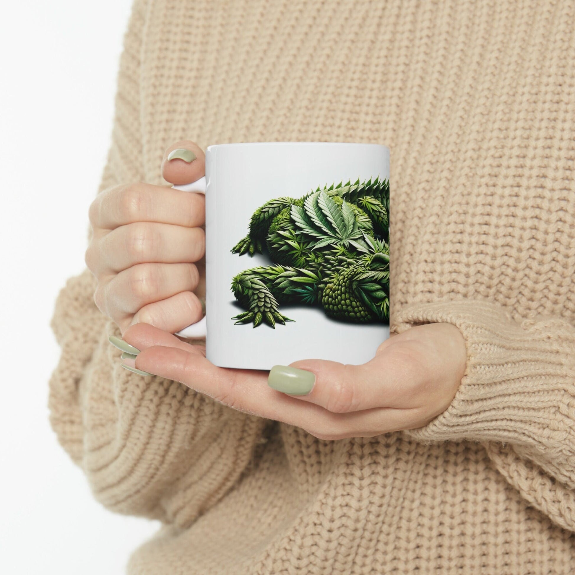 WEED CROCODILE - Marijuana Themed Coffee Mugs - Perfect Gift for Smokers, Stoners, Marijuana Lovers, Growers; Weed Mug for Wake and Bake