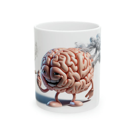 Stoner BRAIN - WEED Themed Coffee Mugs - Perfect Gift for Smokers, Stoners, Marijuana Lovers, Growers; Smoker - Wake and Bake