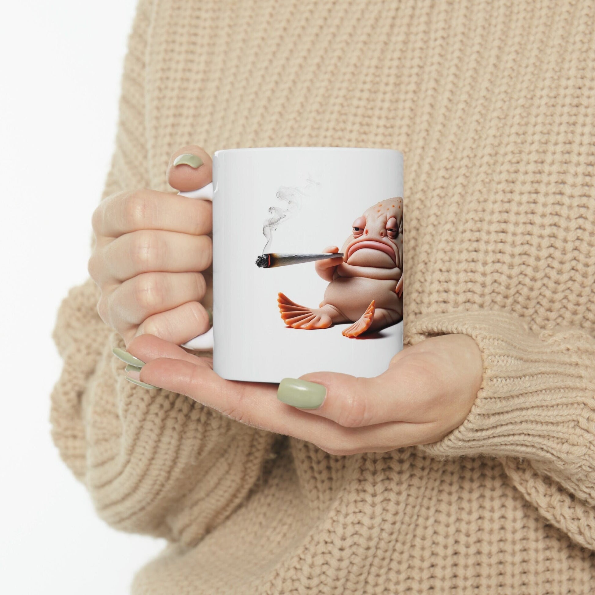 BLOBFISH - WEED Themed Coffee Mugs - Perfect Gift for Smokers, Stoners, Marijuana Lovers, Growers; Smoker - Wake and Bake
