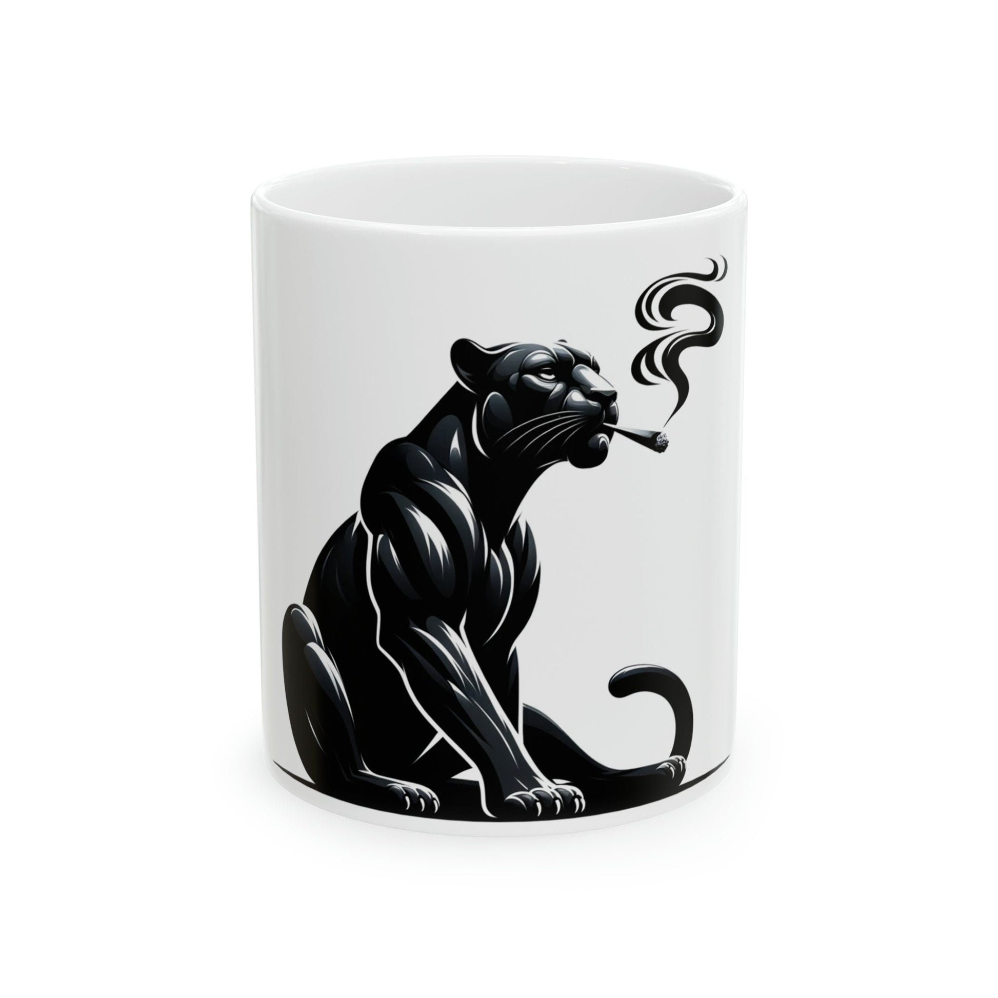 BLACK PANTHER - WEED Themed Coffee Mugs - Perfect Gift for Smokers, Stoners, Marijuana Lovers, Growers; Smoker - Wake and Bake
