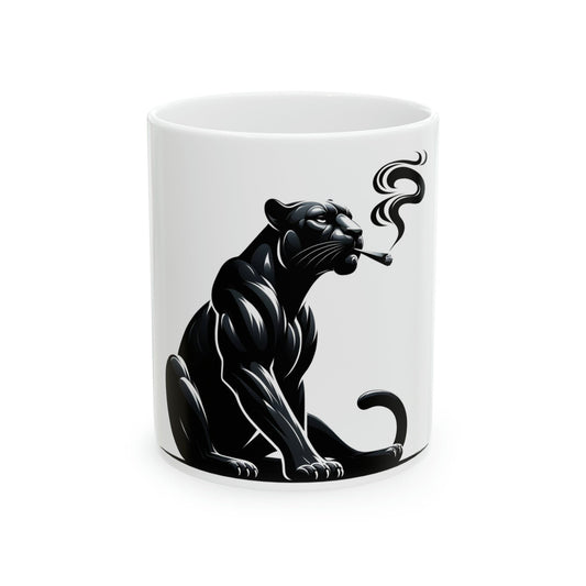 BLACK PANTHER - WEED Themed Coffee Mugs - Perfect Gift for Smokers, Stoners, Marijuana Lovers, Growers; Smoker - Wake and Bake