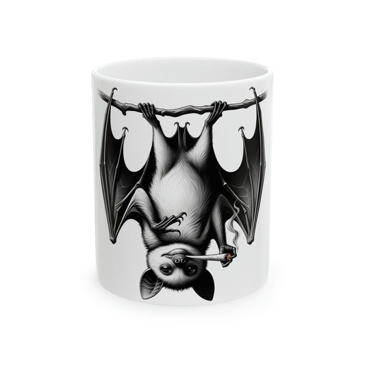 Smoking BAT - WEED Themed Coffee Mugs - Perfect Gift for Smokers, Stoners, Marijuana Lovers, Growers; Smoker - Wake and Bake