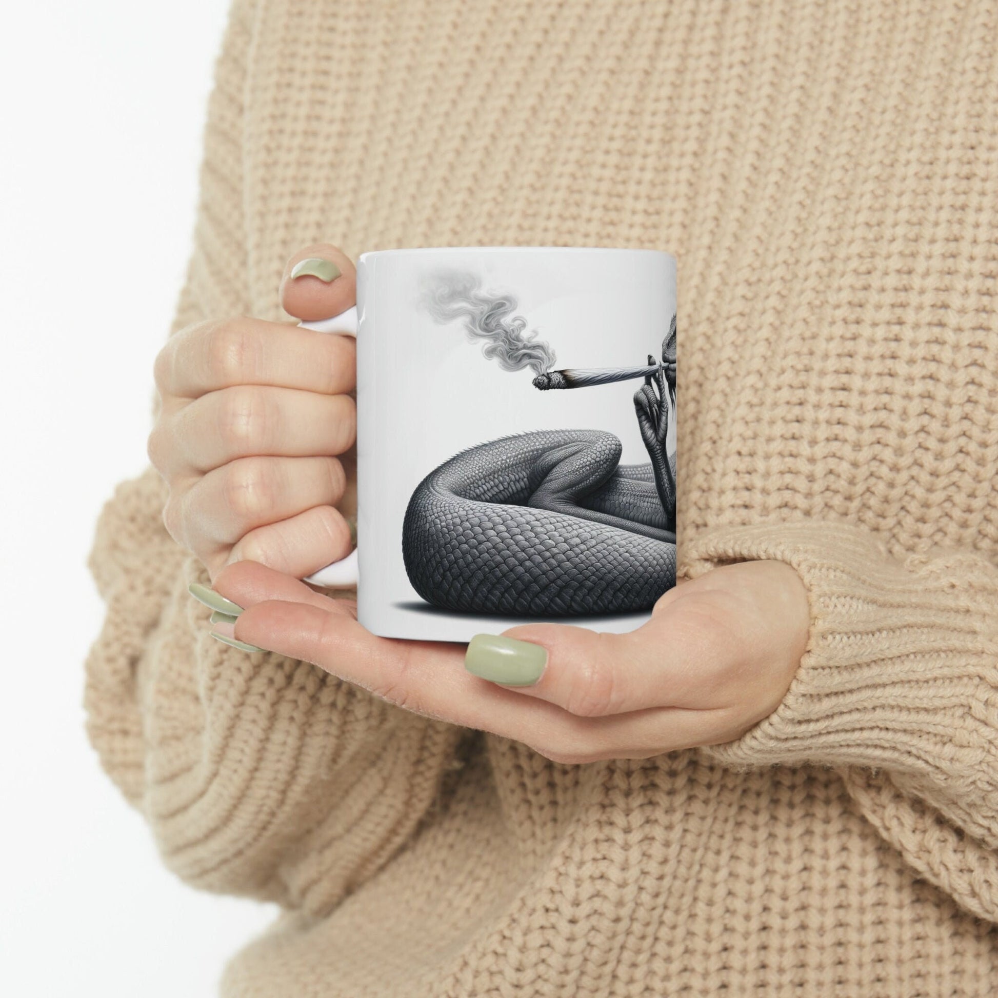 BASILSK - WEED Themed Coffee Mugs - Perfect Gift for Smokers, Stoners, Marijuana Lovers, Growers; Smoker Enthusiasts - Wake and Bake