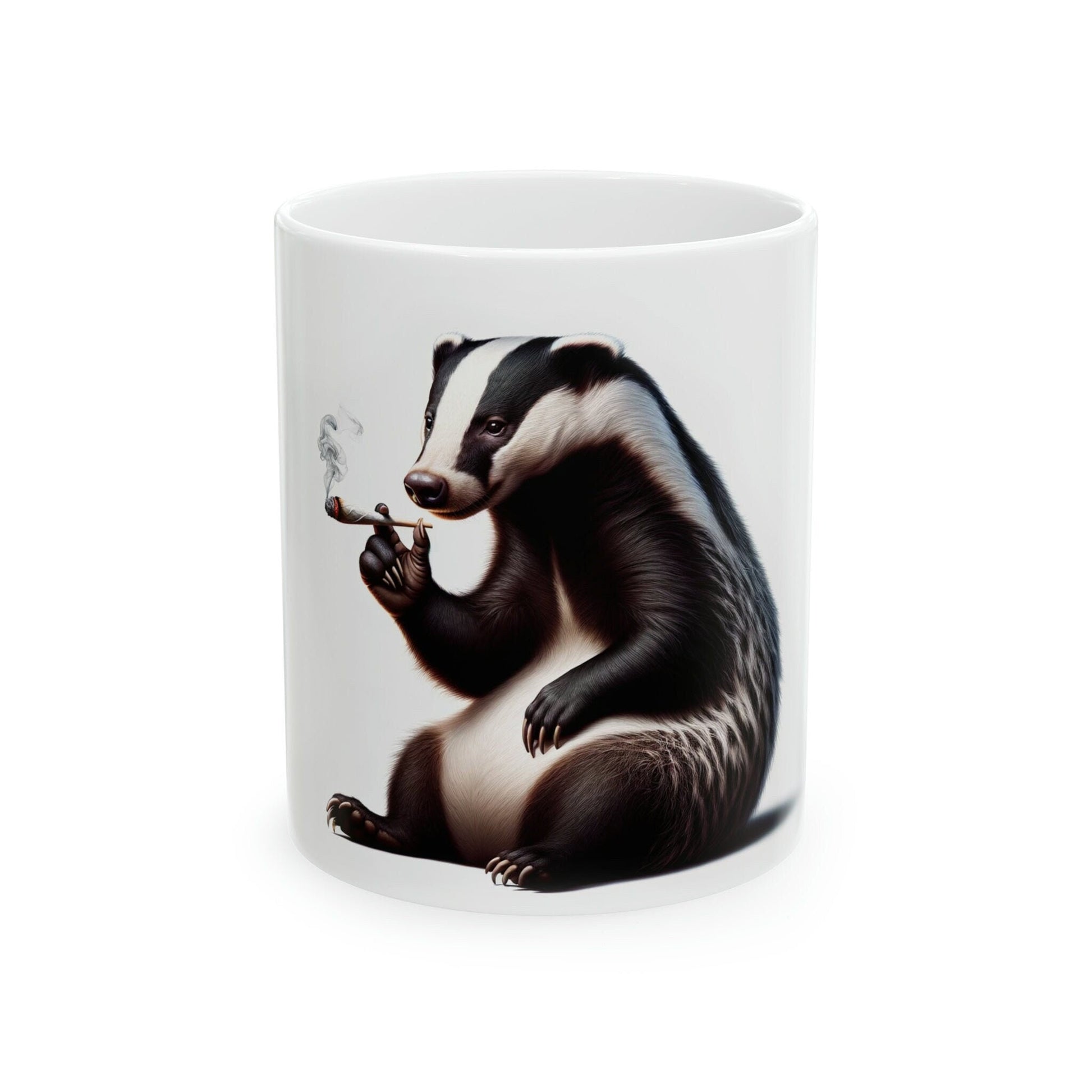BADGER - WEED Themed Coffee Mugs - Perfect Gift for Smokers, Stoners, Marijuana Lovers, Growers; Smoker - Wake and Bake