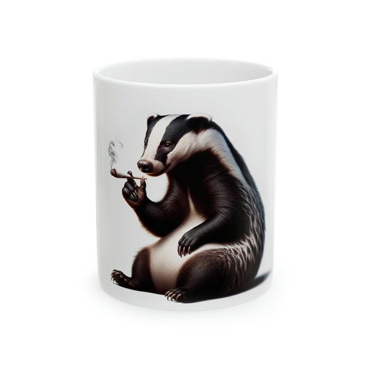 BADGER - WEED Themed Coffee Mugs - Perfect Gift for Smokers, Stoners, Marijuana Lovers, Growers; Smoker - Wake and Bake