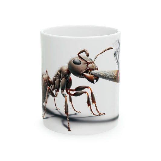 ANT - WEED Themed Coffee Mugs - Perfect Gift for Smokers, Stoners, Marijuana Lovers, Growers; Smoker - Wake and Bake
