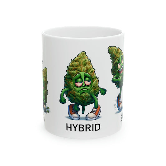 INDICA, HYBRID, SATIVA - Weed Themed Coffee Mugs - Perfect Gift for Smokers, Stoners, Marijuana Lovers, Growers - Wake and Bake Gifts