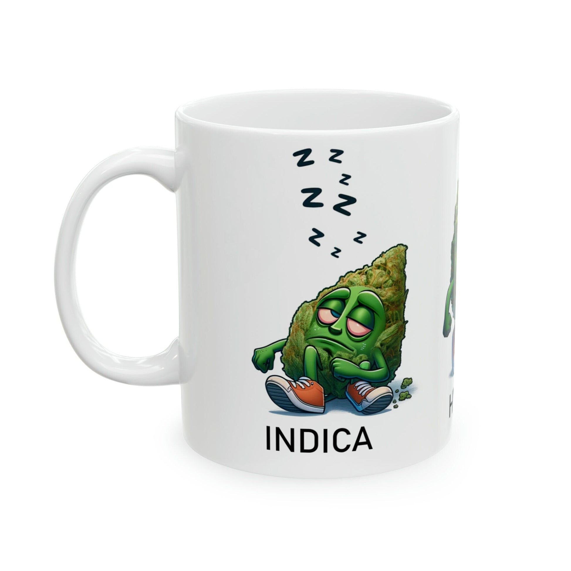 INDICA, HYBRID, SATIVA - Weed Themed Coffee Mugs - Perfect Gift for Smokers, Stoners, Marijuana Lovers, Growers - Wake and Bake Gifts