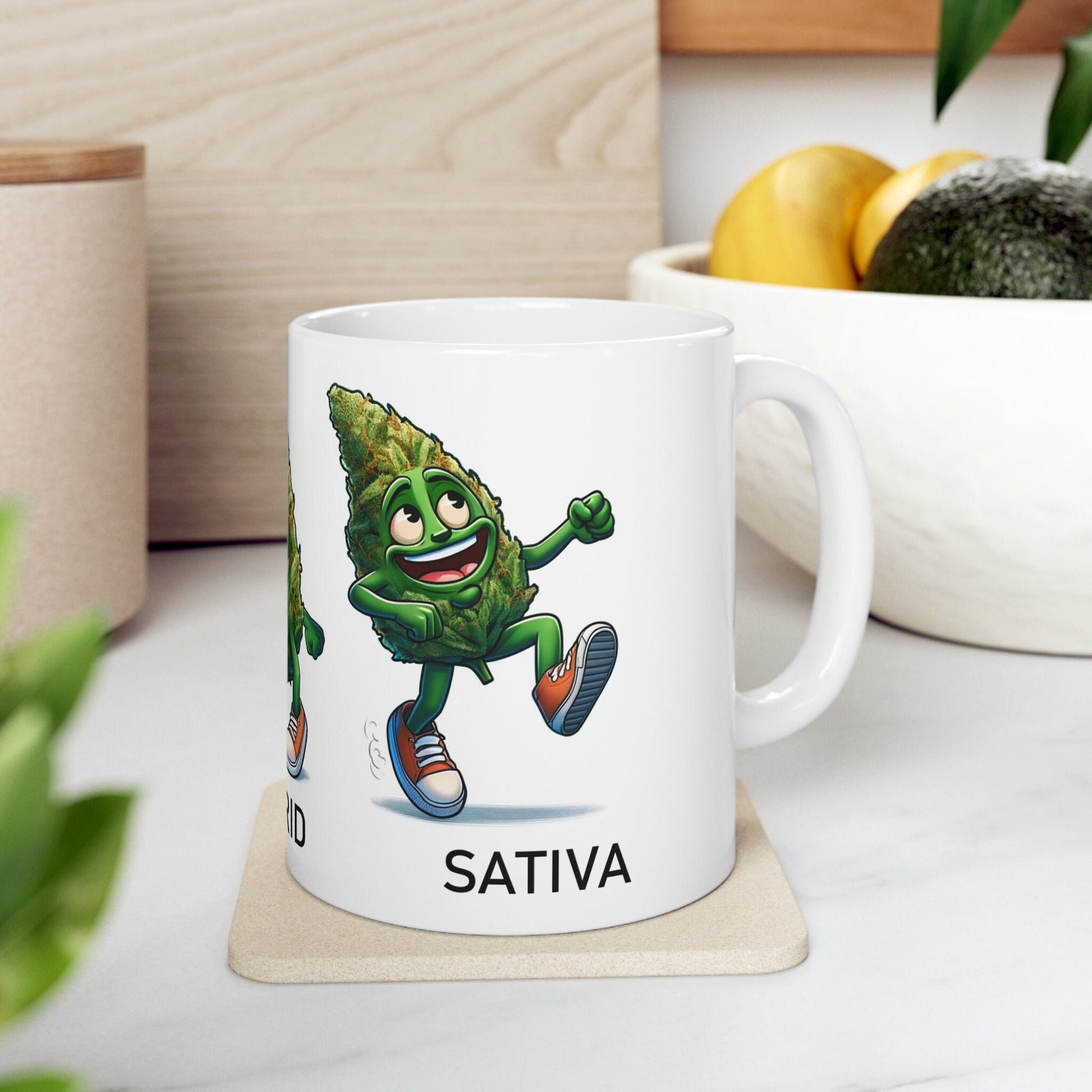INDICA, HYBRID, SATIVA - Weed Themed Coffee Mugs - Perfect Gift for Smokers, Stoners, Marijuana Lovers, Growers - Wake and Bake Gifts