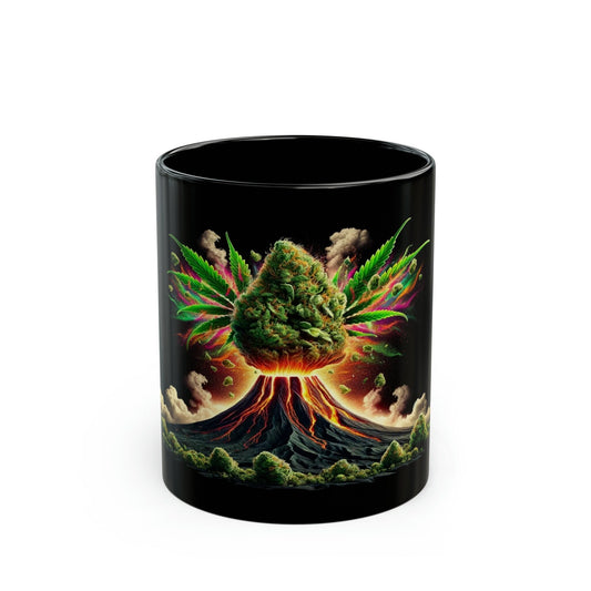VOLCANIC WEED Mug - Black Themed Coffee Mugs - Perfect Gift for Smokers, Stoners, Marijuana Lovers, Growers; Weed or Smoke Enthusiasts