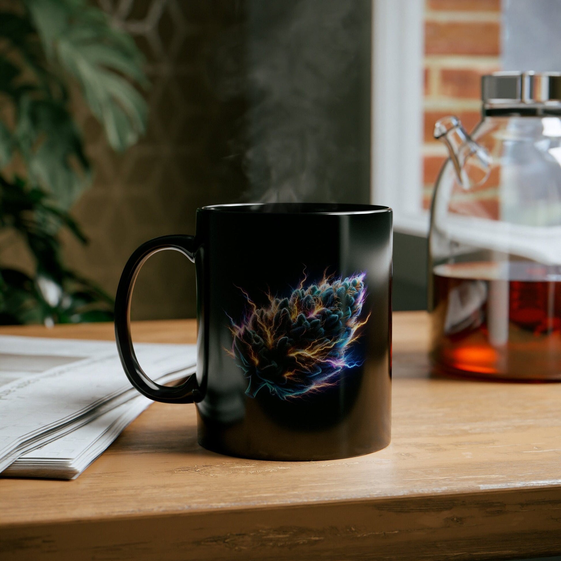 CHARGED WEED - BLACK Themed Coffee Mugs - Perfect Gift for Smokers, Stoners, Marijuana Lovers, Growers; Weed or Smoke Enthusiasts