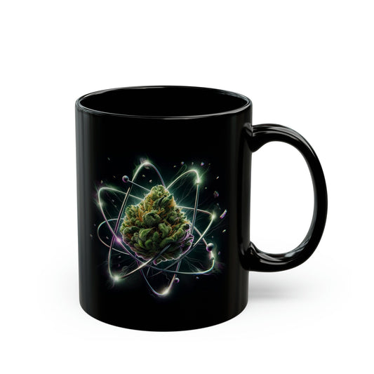ATOMIC WEED Mug - BLACK Themed Coffee Mugs - Perfect Gift for Smokers, Stoners, Marijuana Lovers, Growers; Weed or Space Lovers
