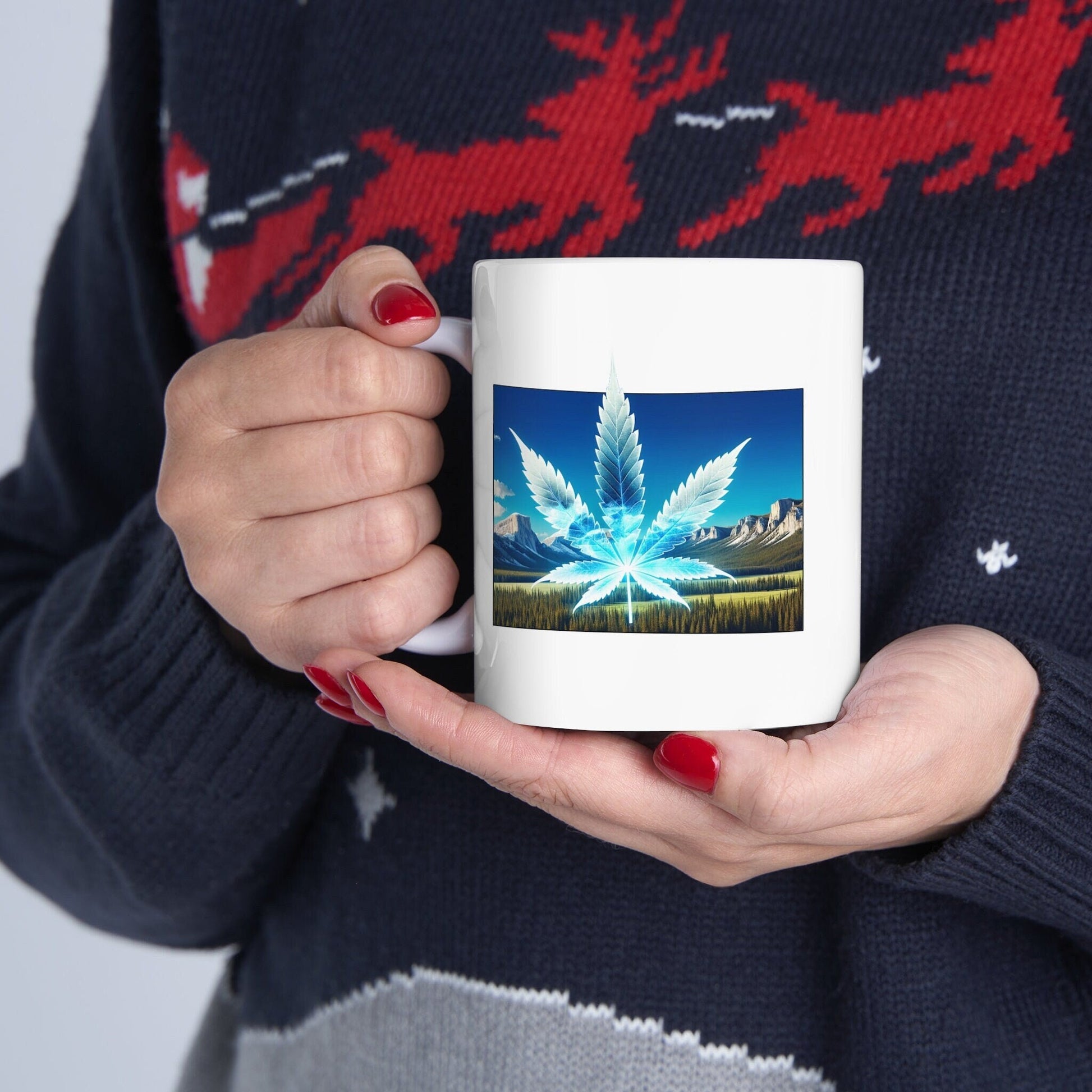 WYOMING Weed Mug - State Themed Coffee Mugs, Marijuana Graphic - Perfect Gift for Smokers, Weed Lovers, Stoners - Cannabis Decor