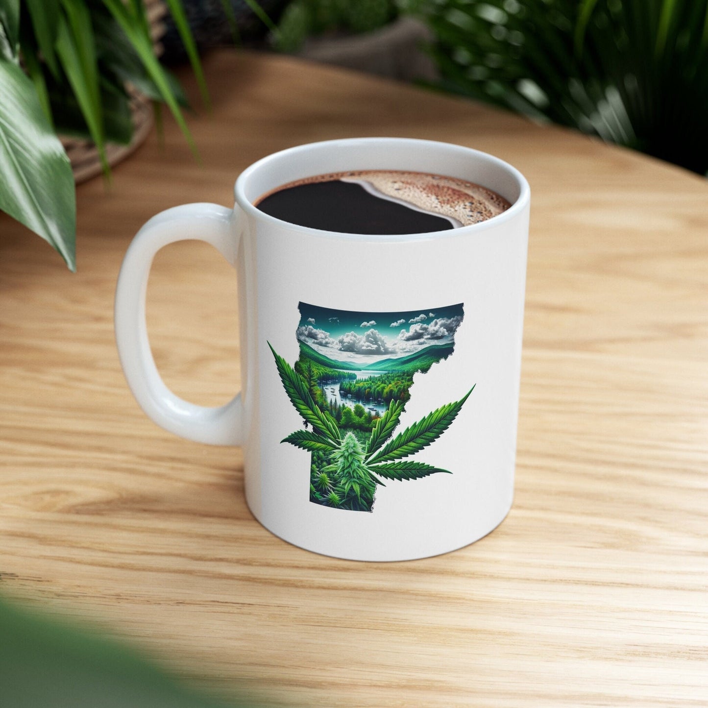 VERMONT Weed Mug - State Themed Coffee Mugs, Marijuana Graphic - Perfect Gift for Smokers, Weed Lovers, Stoners - Cannabis Decor