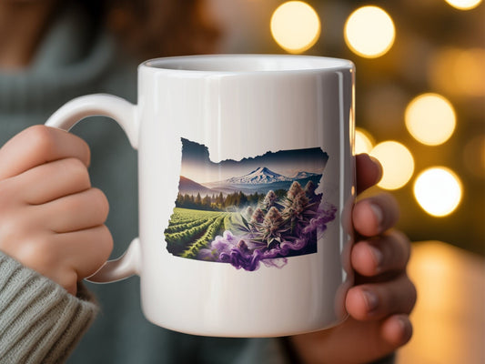 OREGON Weed Mug - State Themed Coffee Mugs, Marijuana Graphic - Perfect Gift for Smokers, Weed Lovers, Stoners - Cannabis Decor