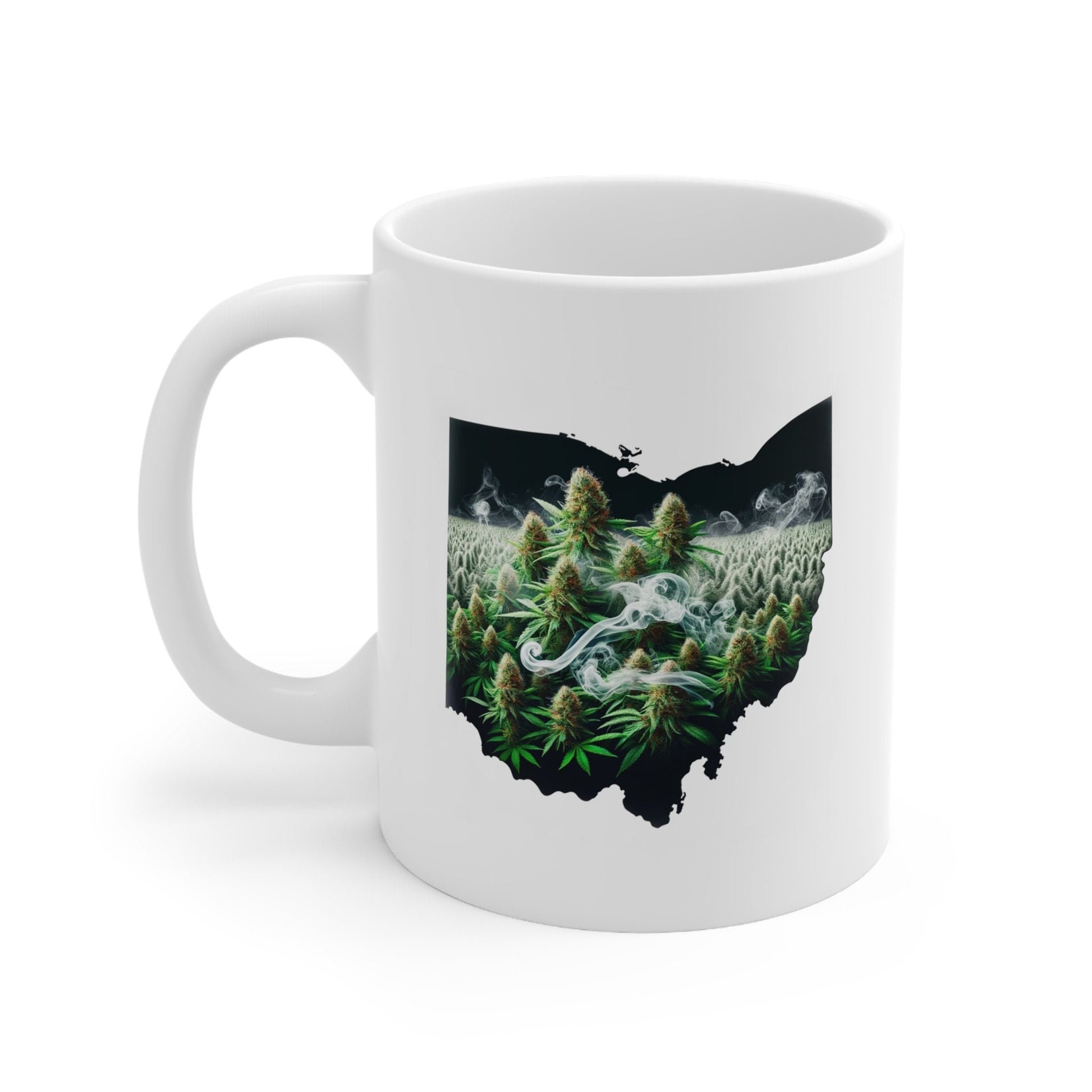 OHIO Weed Mug - State Themed Coffee Mugs, Marijuana Graphic - Perfect Gift for Smokers, Weed Lovers, Stoners - Cannabis Decor
