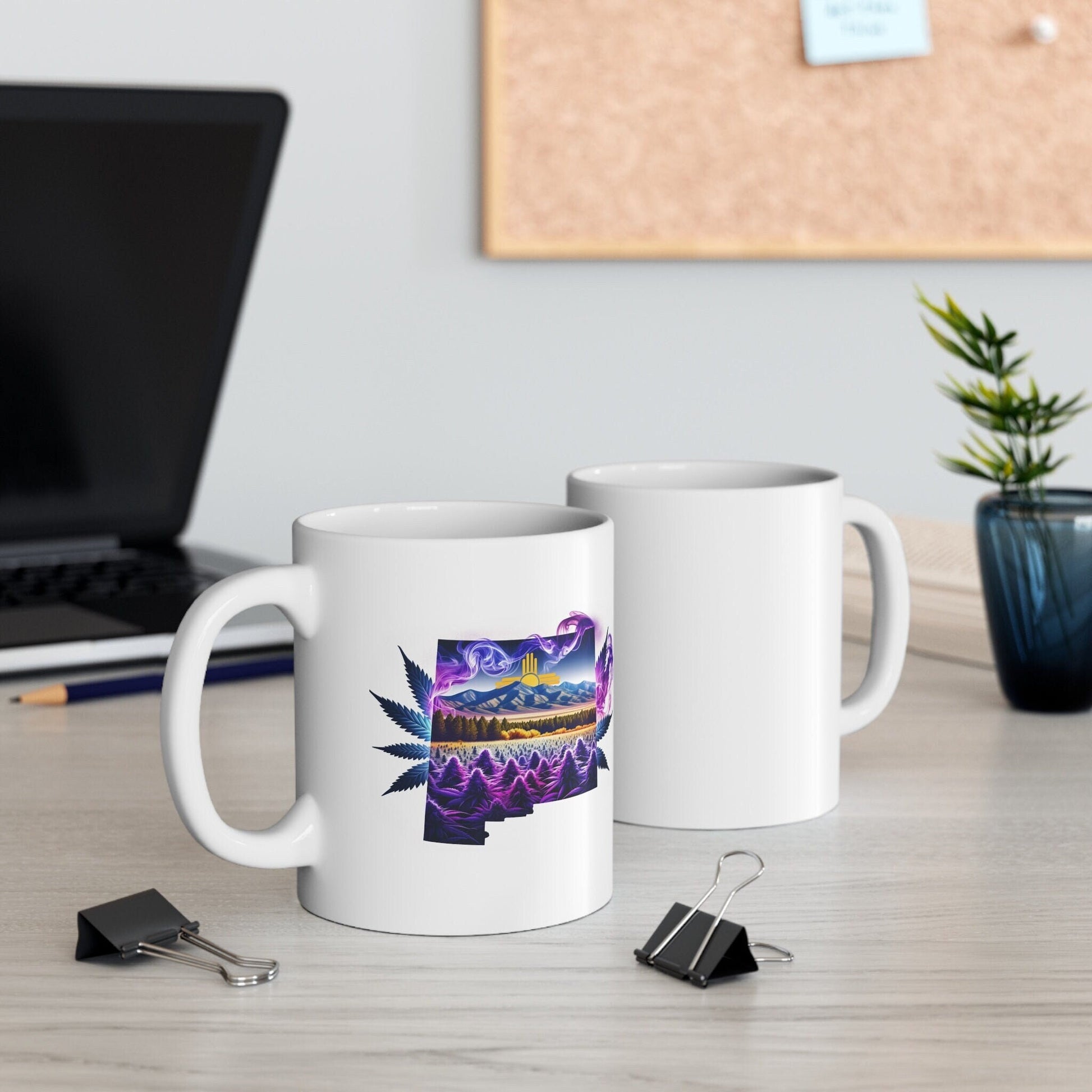 NEW MEXICO Weed Mug - State Themed Coffee Mugs, Marijuana Graphic - Perfect Gift for Smokers, Weed Lovers, Stoners - Cannabis Decor