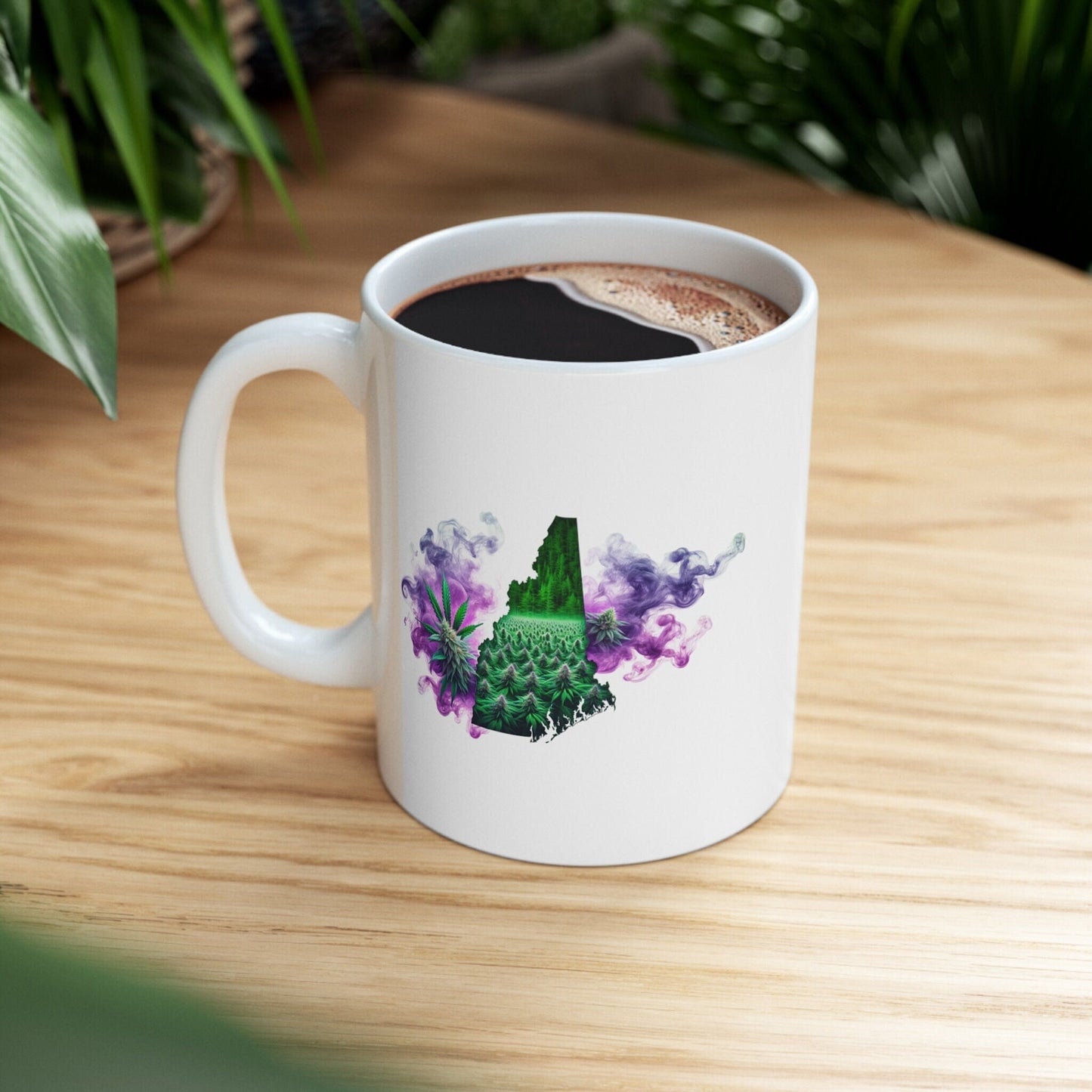 NEW HAMPSHIRE Weed Mug - State Themed Coffee Mugs, Marijuana Graphic - Perfect Gift for Smokers, Weed Lovers, Stoners - Cannabis Decor