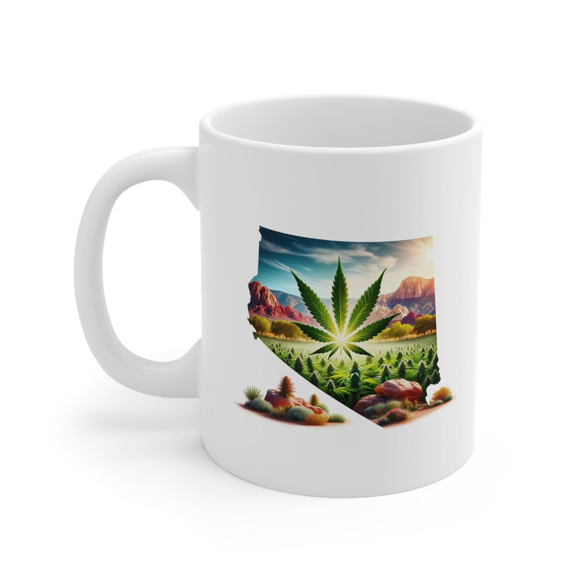 NEVADA Weed Mug - State Themed Coffee Mugs, Marijuana Graphic - Perfect Gift for Smokers, Weed Lovers, Stoners - Cannabis Decor
