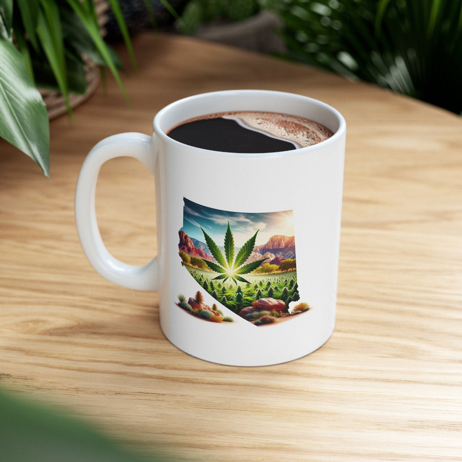 NEVADA Weed Mug - State Themed Coffee Mugs, Marijuana Graphic - Perfect Gift for Smokers, Weed Lovers, Stoners - Cannabis Decor