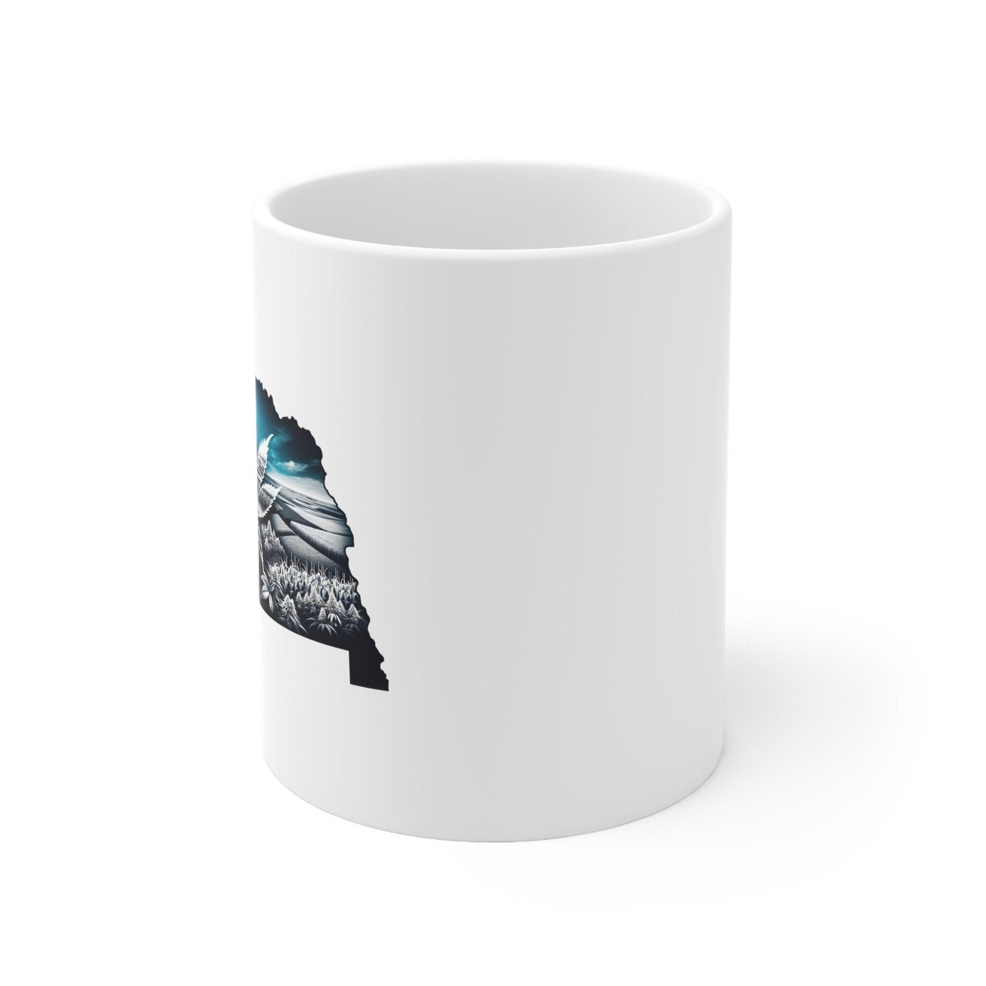 NEBRASKA Weed Mug - State Themed Coffee Mugs, Marijuana Graphic - Perfect Gift for Smokers, Weed Lovers, Stoners - Cannabis Decor