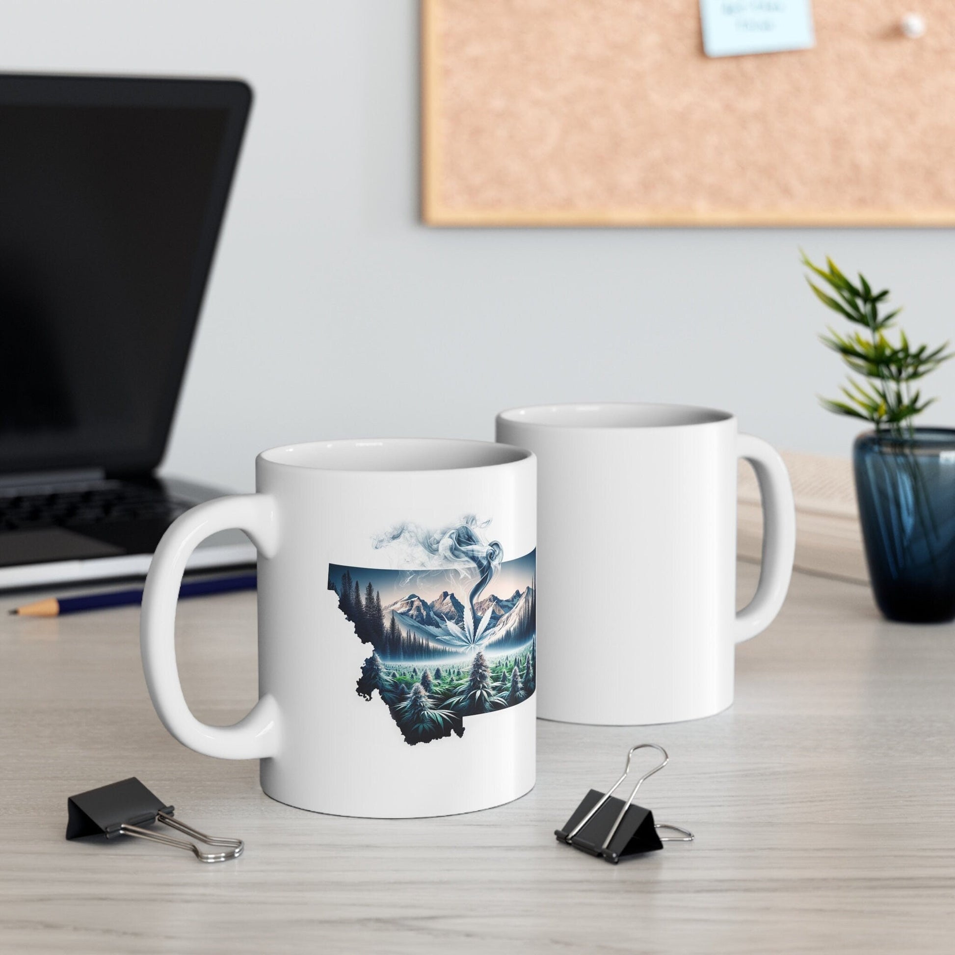 MONTANA Weed Mug - State Themed Coffee Mugs, Marijuana Graphic - Perfect Gift for Smokers, Weed Lovers, Stoners - Cannabis Decor