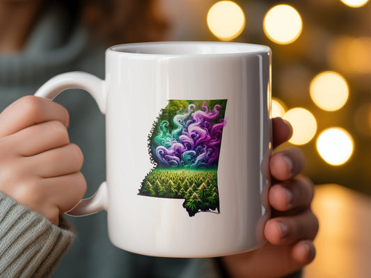 MISSISSIPPI Weed Mug - State Themed Coffee Mugs, Marijuana Graphic - Perfect Gift for Smokers, Weed Lovers, Stoners - Cannabis Decor