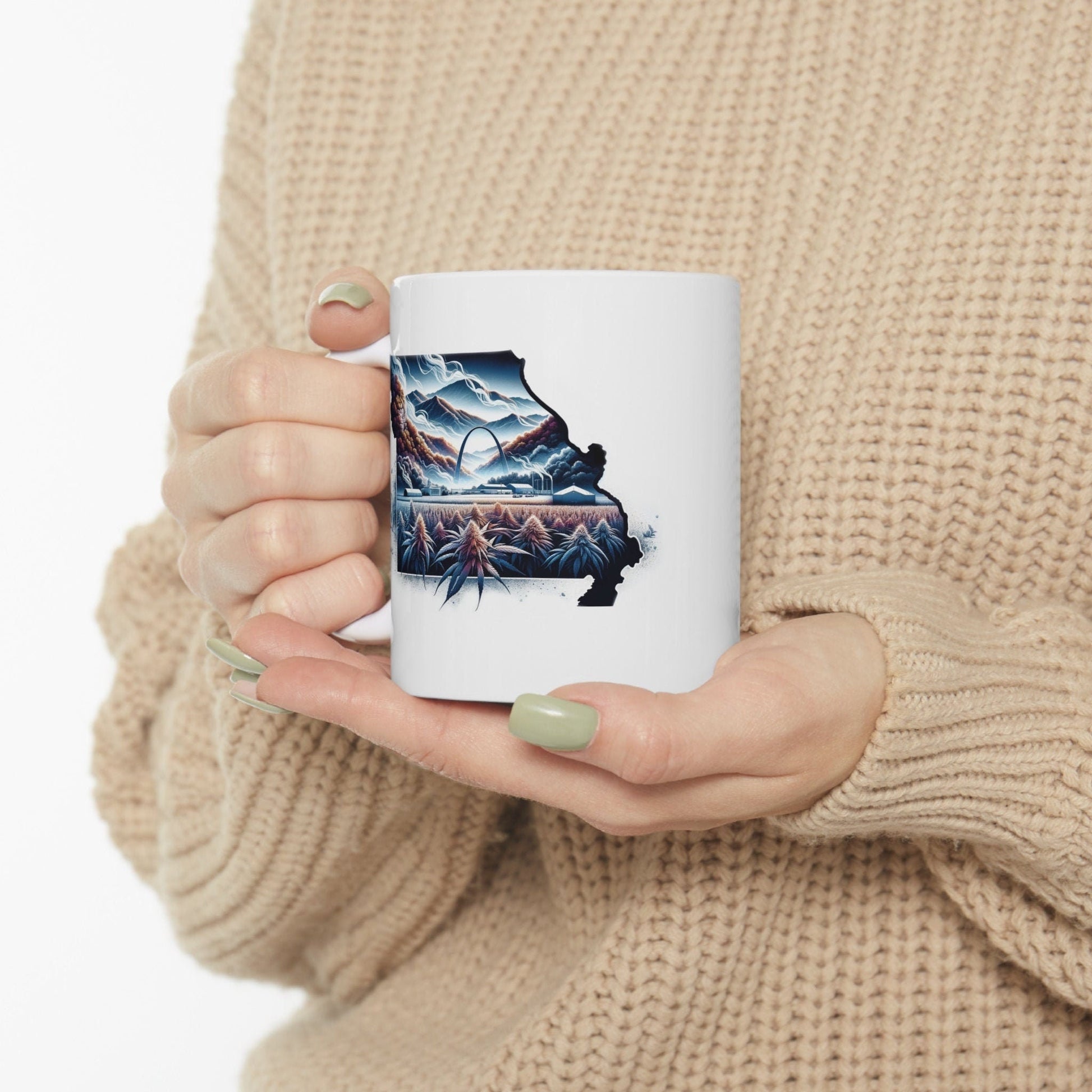 MISSOURI Weed Mug - State Themed Coffee Mugs, Marijuana Graphic - Perfect Gift for Smokers, Weed Lovers, Stoners - Cannabis Decor