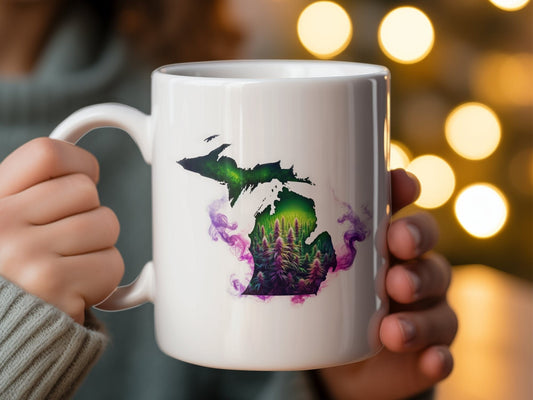 MICHIGAN Weed Mug - State Themed Coffee Mugs, Marijuana Graphic - Perfect Gift for Smokers, Weed Lovers, Stoners - Cannabis Decor