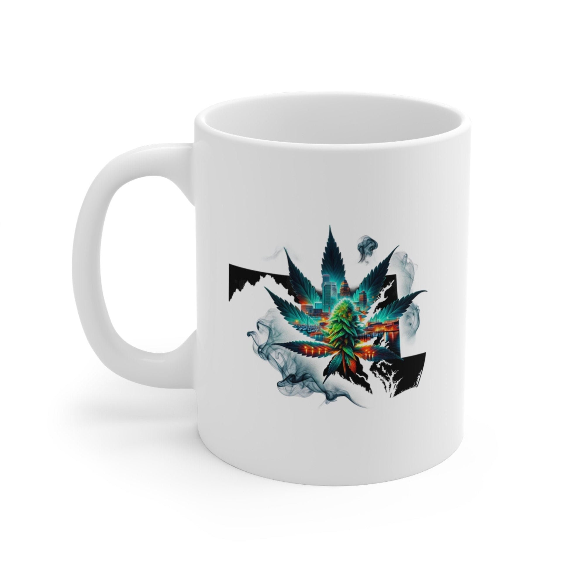 MARYLAND Weed Mug - State Themed Coffee Mugs, Marijuana Graphic - Perfect Gift for Smokers, Weed Lovers, Stoners - Cannabis Decor