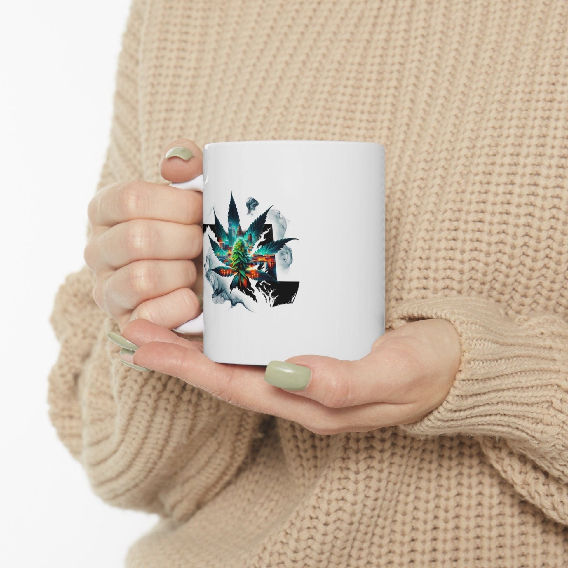 MARYLAND Weed Mug - State Themed Coffee Mugs, Marijuana Graphic - Perfect Gift for Smokers, Weed Lovers, Stoners - Cannabis Decor