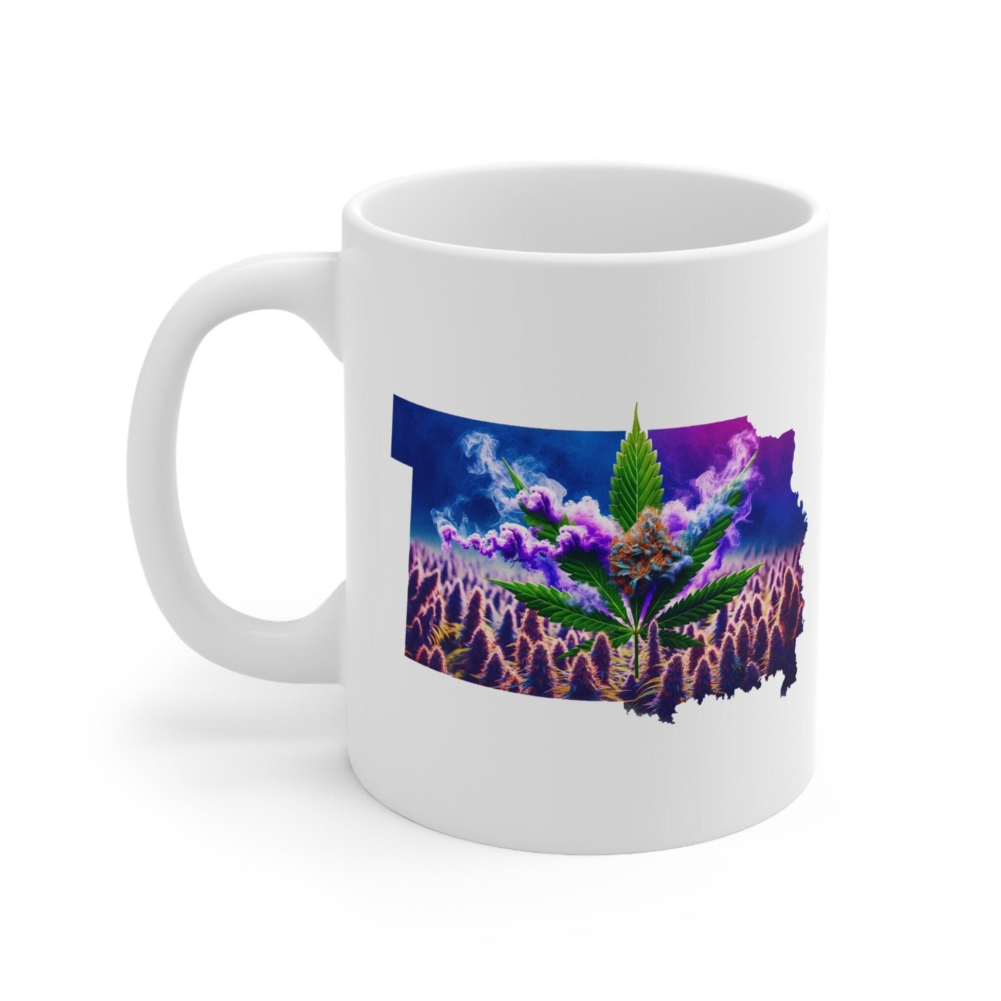 KANSAS Weed Mug - State Themed Coffee Mugs, Marijuana Graphic - Perfect Gift for Smokers, Weed Lovers, Stoners - Cannabis Decor