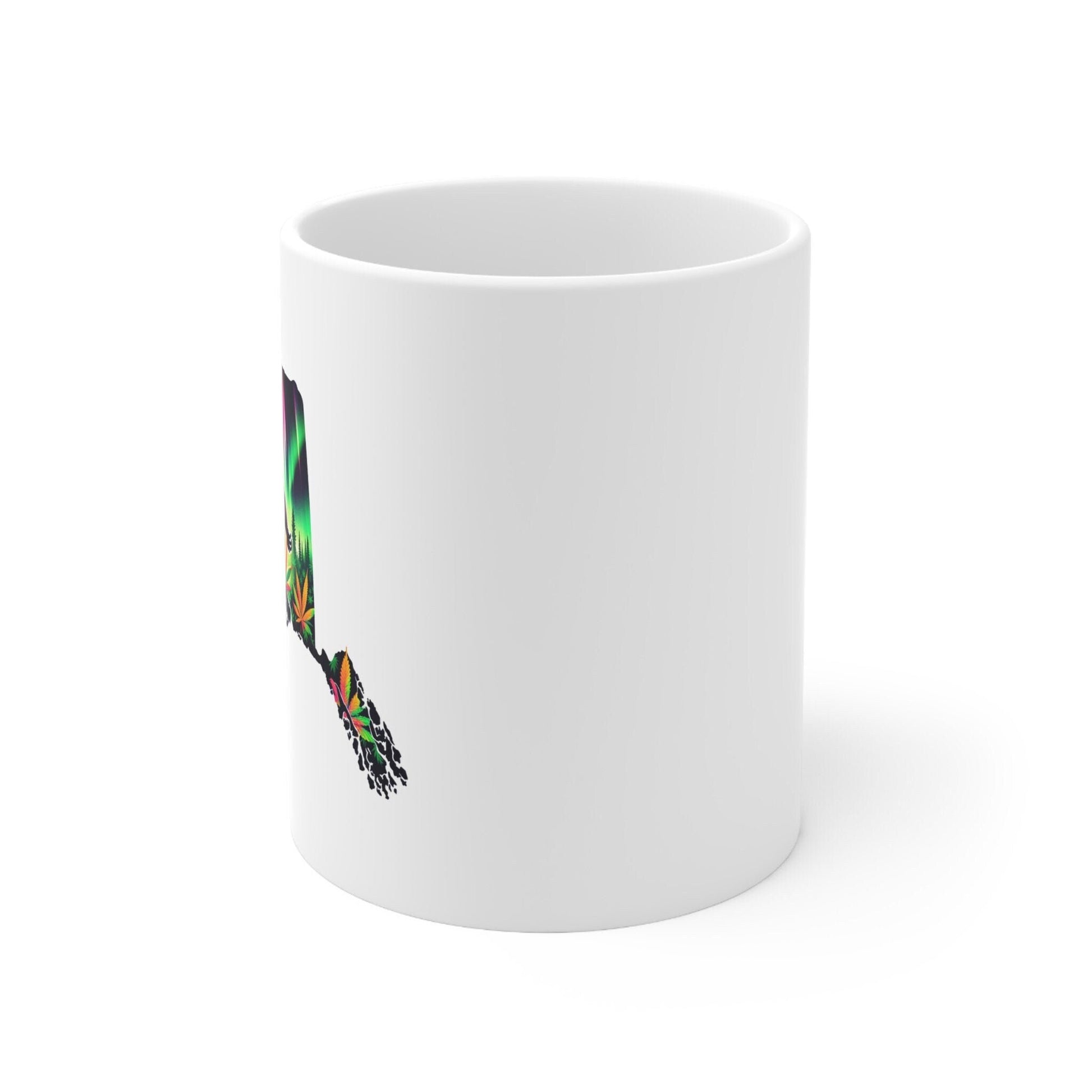 ALASKA Weed Mug - State Themed Coffee Mugs, Marijuana Graphic - Perfect Gift for Smokers, Weed Lovers, Stoners - Cannabis Decor