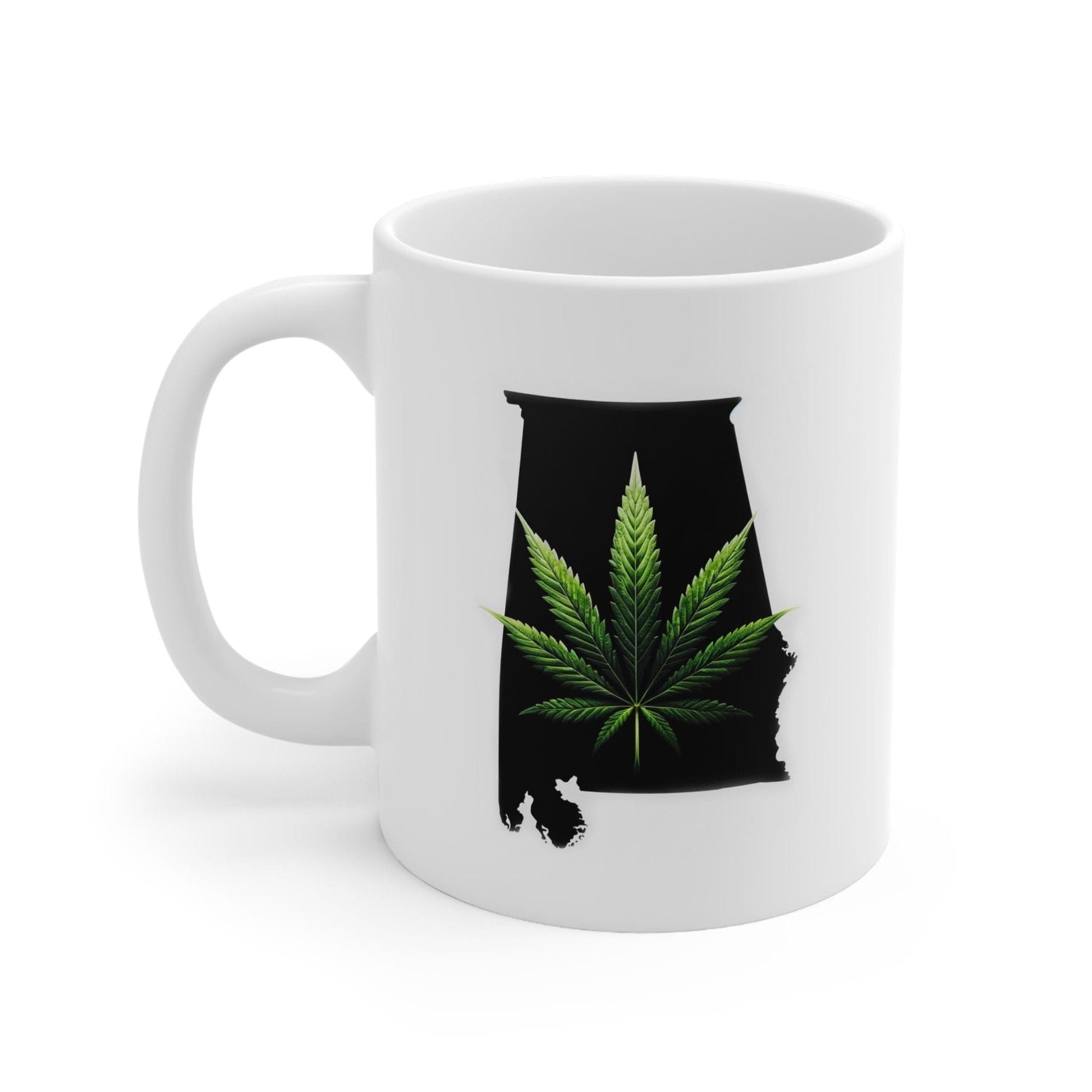 ALABAMA Weed Mug - State Themed Coffee Mugs, Marijuana Graphic - Perfect Gift for Smokers, Weed Lovers, Stoners - Cannabis Decor
