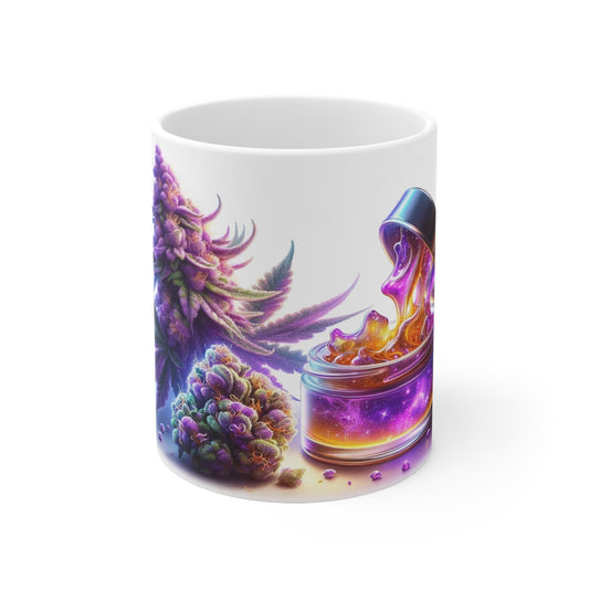 WEED/WAX MUG - Marijuana Themed Coffee Mugs, Weed and Wax Concentrate Graphic - Perfect Gift for Smokers, Weed Lovers, Stoners - Dabs Gifts