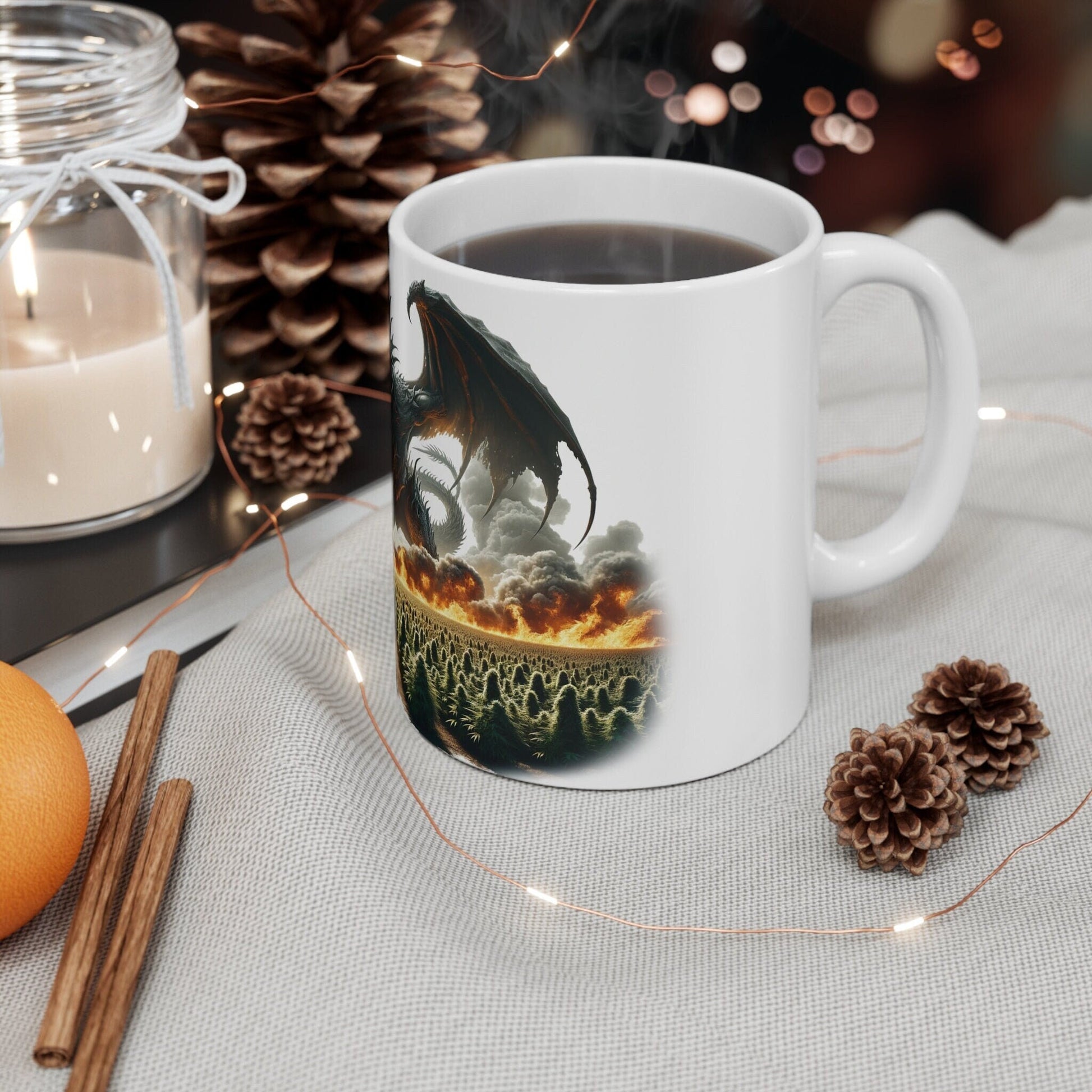 WEED DRAGON - Marijuana Themed Coffee Mugs, Weed Graphic - Perfect Gift for Smokers, Weed Lovers, Stoners - Cannabis Decor